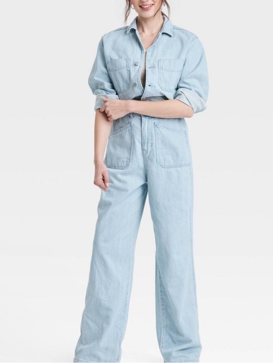Universal Thread Pants - NWT Universal Thread Utility Denim Jumpsuit Light Wash Wide Leg Flight Suit